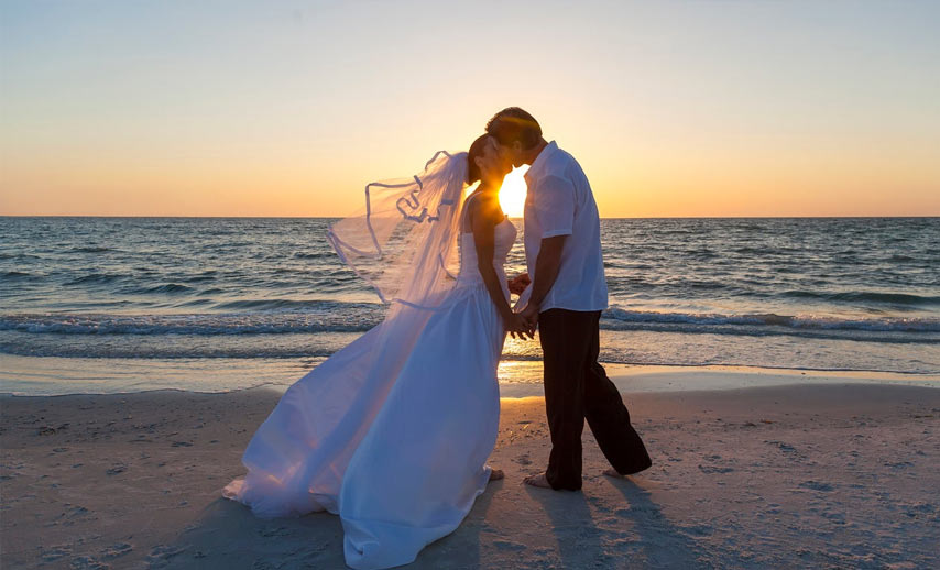 sunset wedding in mauritius
