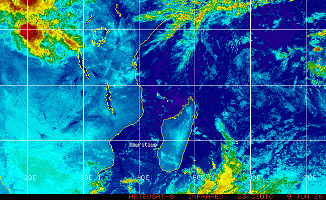 Mauritius MTSAT NHC Color Enhancement